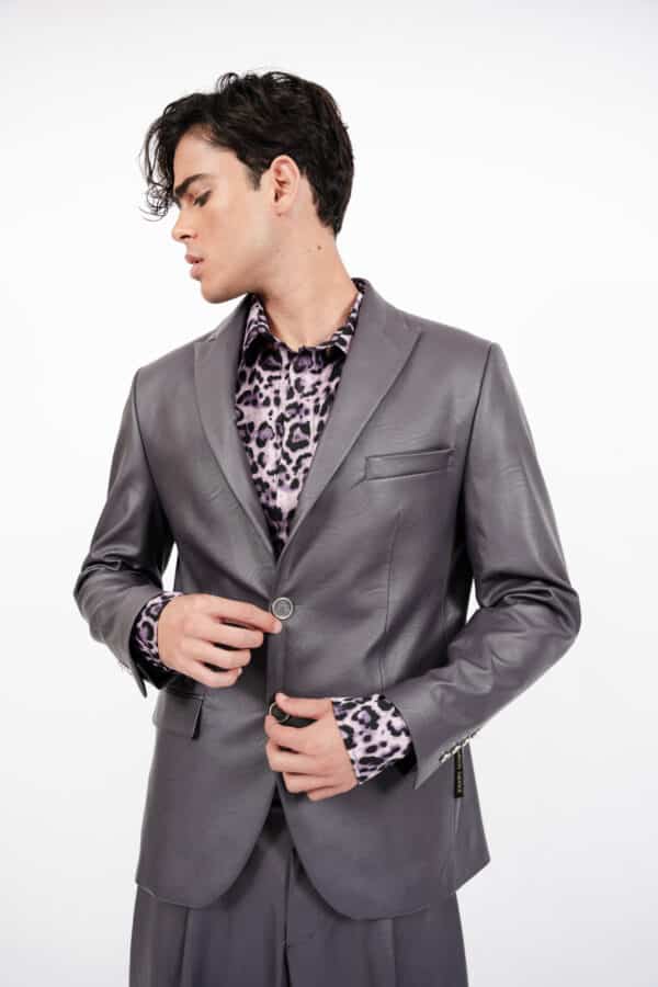 Violet Leather  Blazer