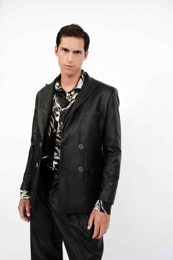 Black Leather Blazer - Image 4