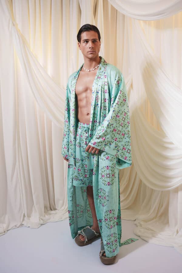Mykonos Aqua Kimono