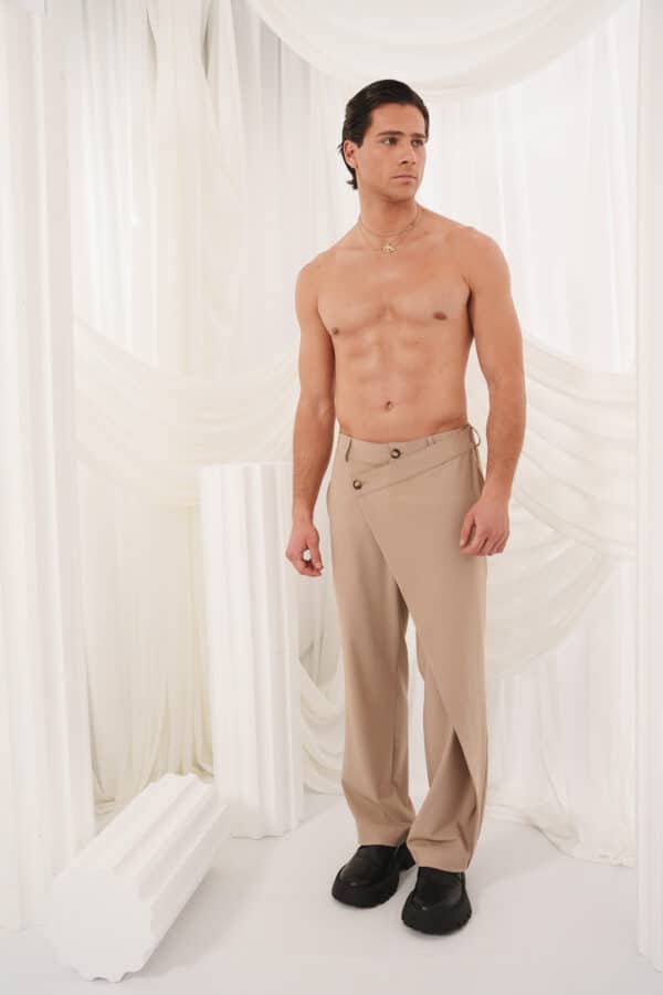Folded Pants Beige - Image 3