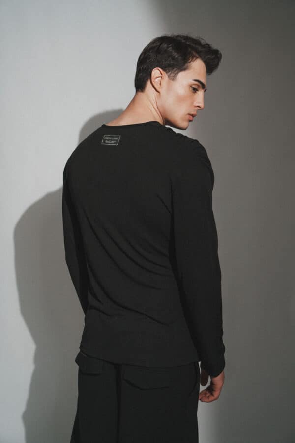 Black Draped Shirt - Image 3