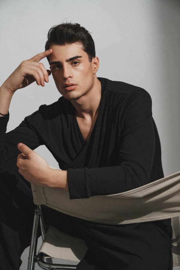 Black Draped Shirt - Image 5