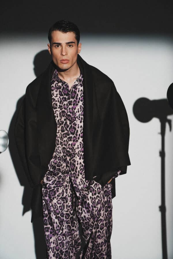 Black Draped Coat