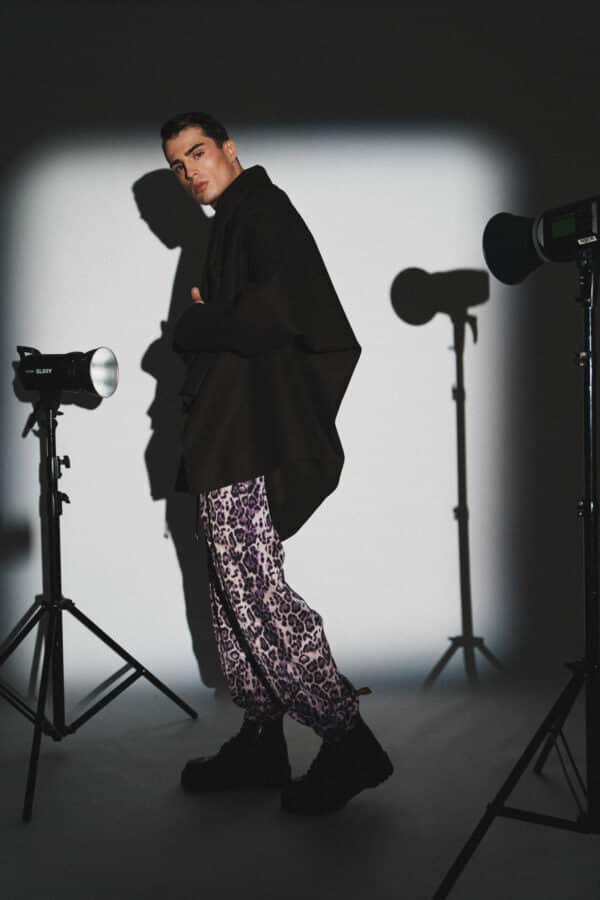 Black Draped Coat - Image 3