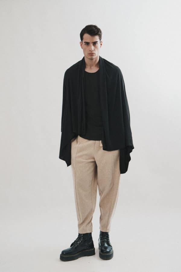 Black Draped Cardigan
