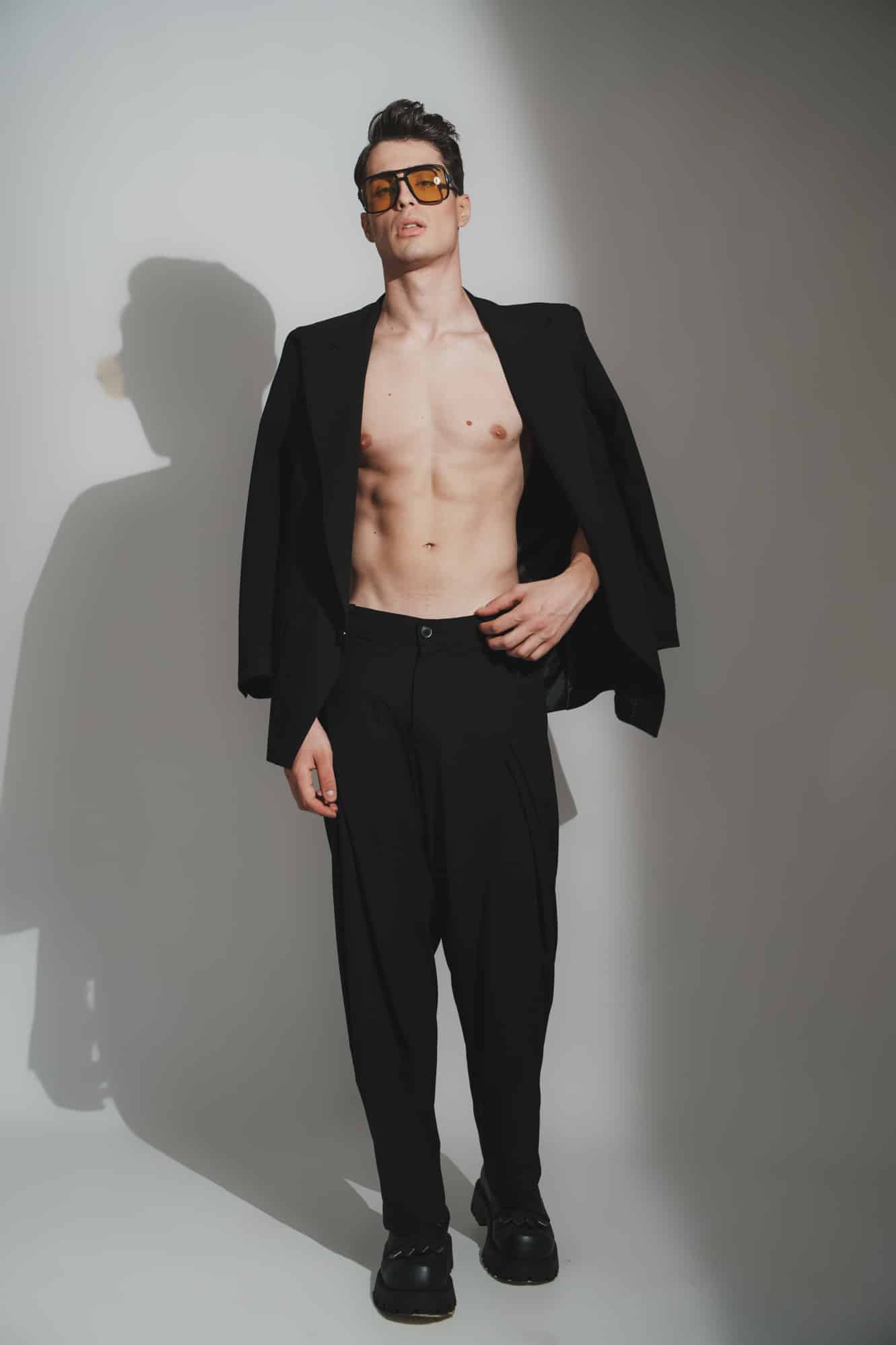 kick pleat pants sharp blazer