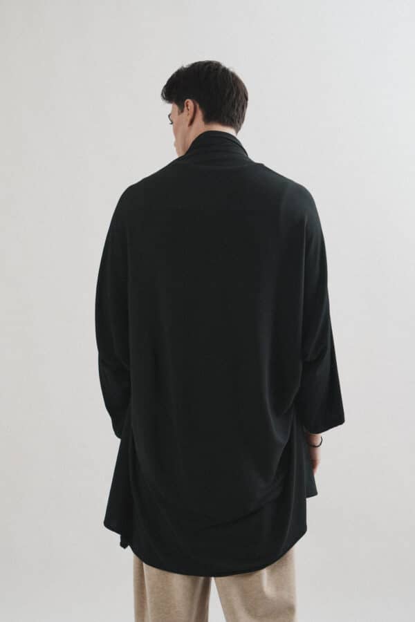 Black Draped Cardigan - Image 3
