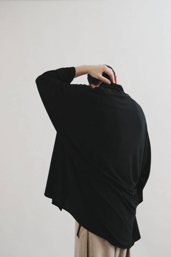 Black Draped Cardigan - Image 4