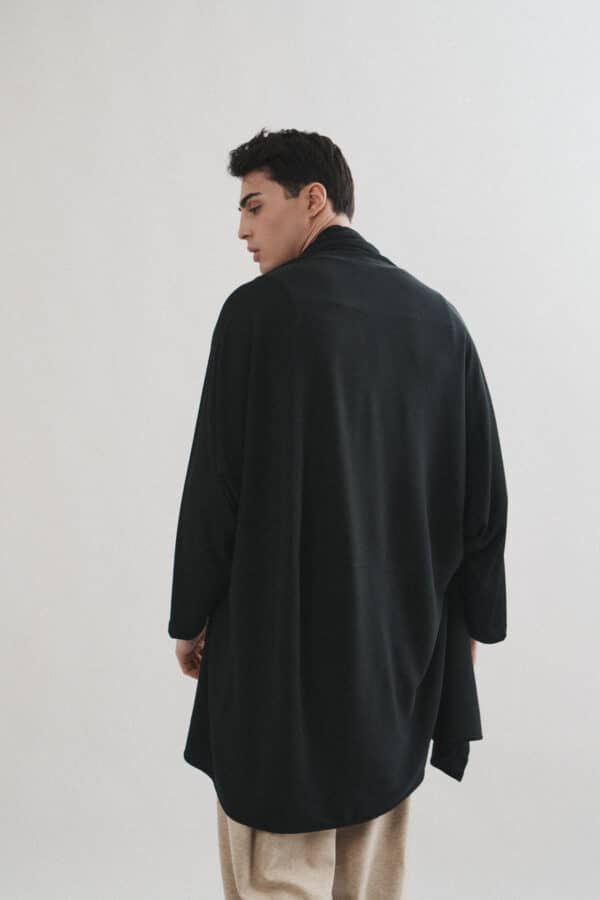 Black Draped Cardigan - Image 5
