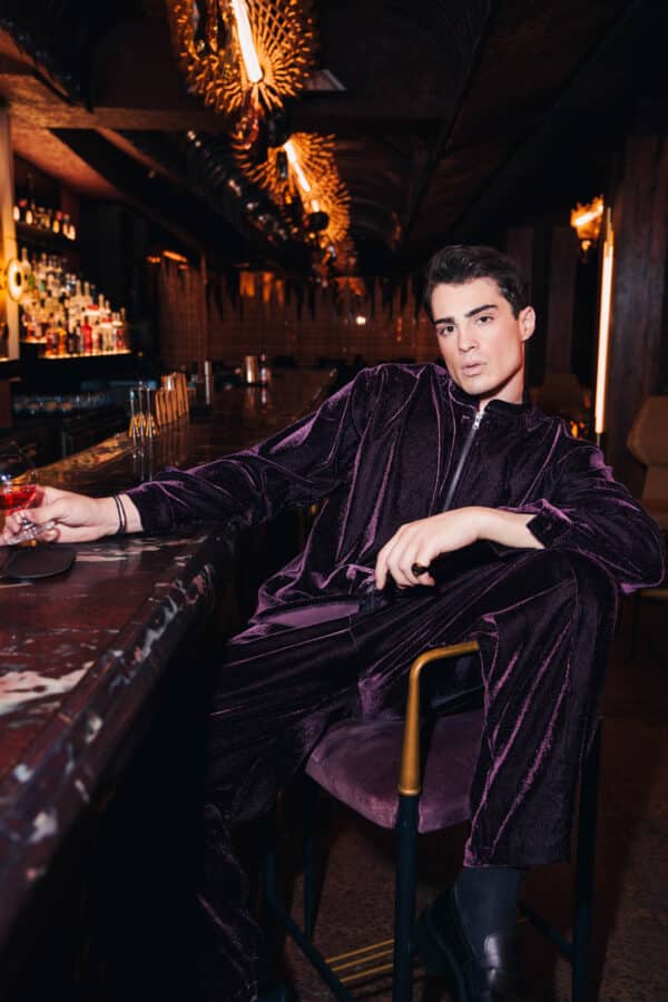 purple velour jacket purple velour pants