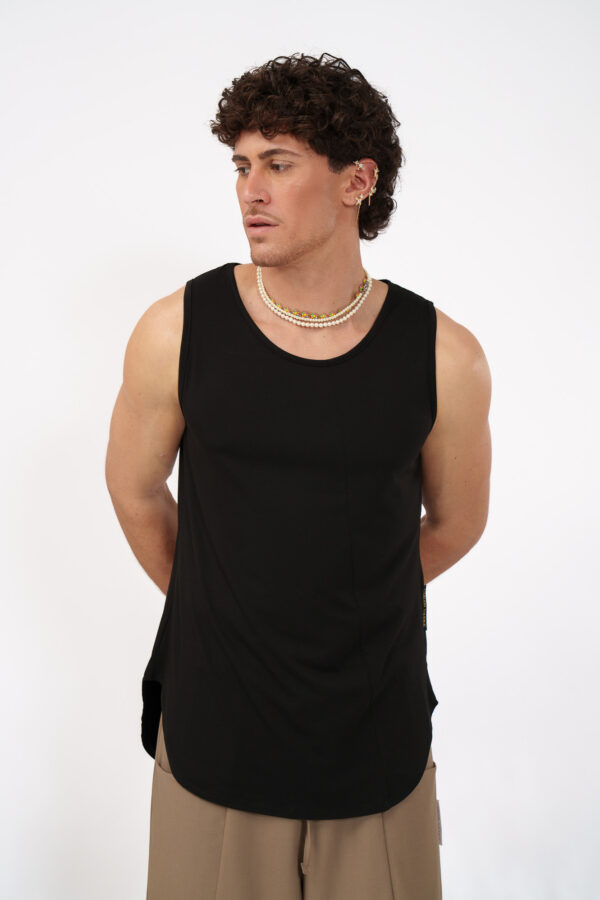 SAUVAGE TANK TOP — BLACK