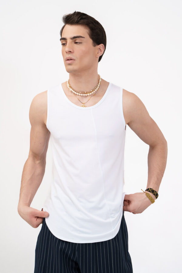 SAUVAGE TANK TOP — WHITE