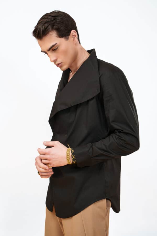 MIRAGE SHIRT – BLACK POPLIN